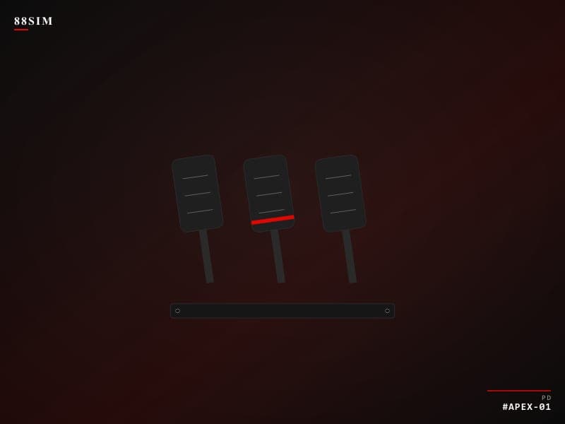 88SIM Apex load-cell pedals, top view